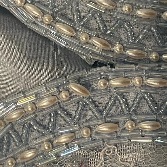 Vintage Diane Tres Original Silk Beaded Jacket Light Blue - Fits As Med - EUC - Picture 3 of 7